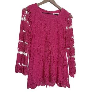 Bohemian Lace Crochet Long Sleeved Solitaire Small Romantic Festival Feminine